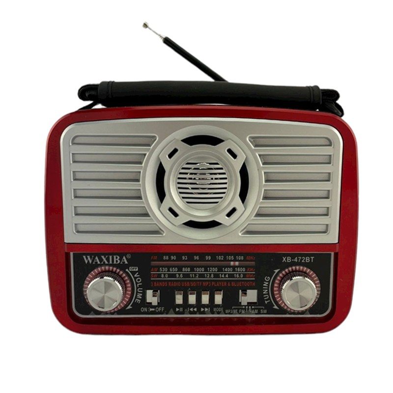 Radio portabil bluetooth, retro, reincarcabil USB, slot TF, AUX, MP3, lanterna incorporata, AM/FM/SW - imagine 11